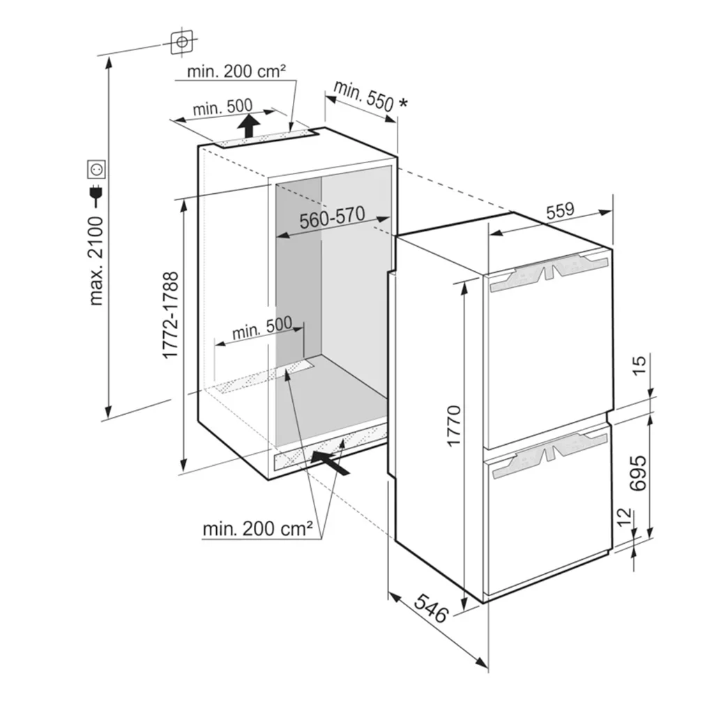 SICNd 5153 Prime Built-in fridge-freezer with EasyFresh and NoFrost